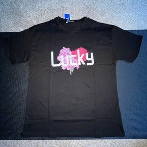 Guys letter floral graphic tee